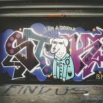 Een graffiti kunst werk in Poble sec, Barcelona