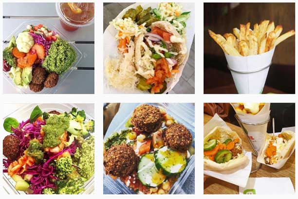 Een foto van eten van Maoz Vegetarian restaurant in Barcelona