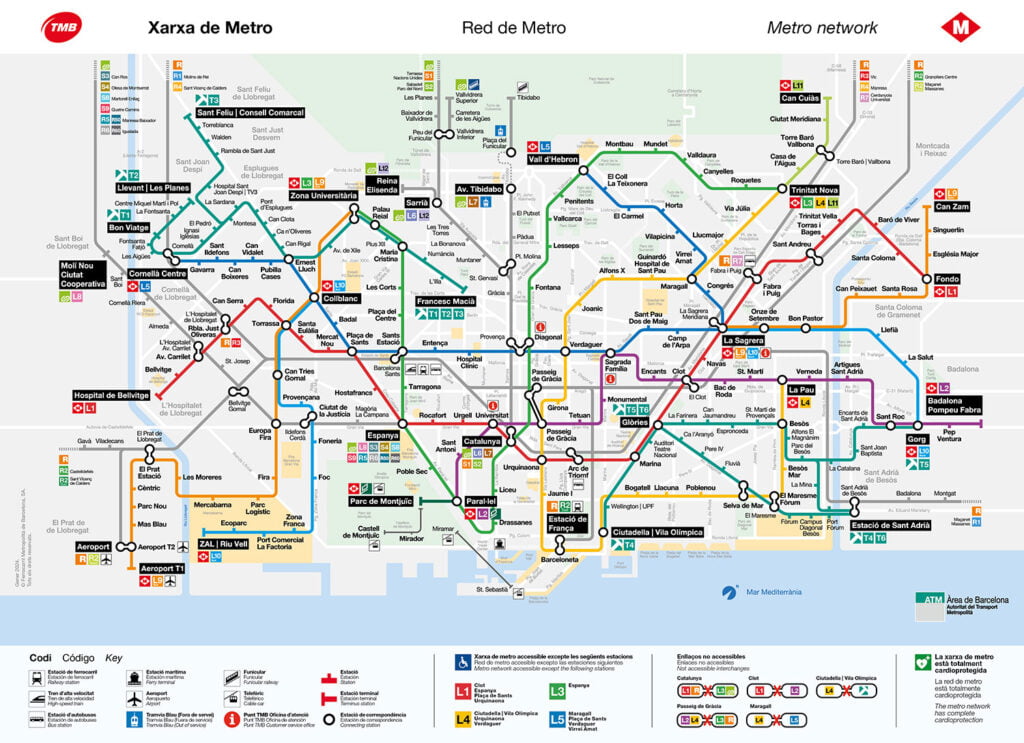 Metro map Barcelona