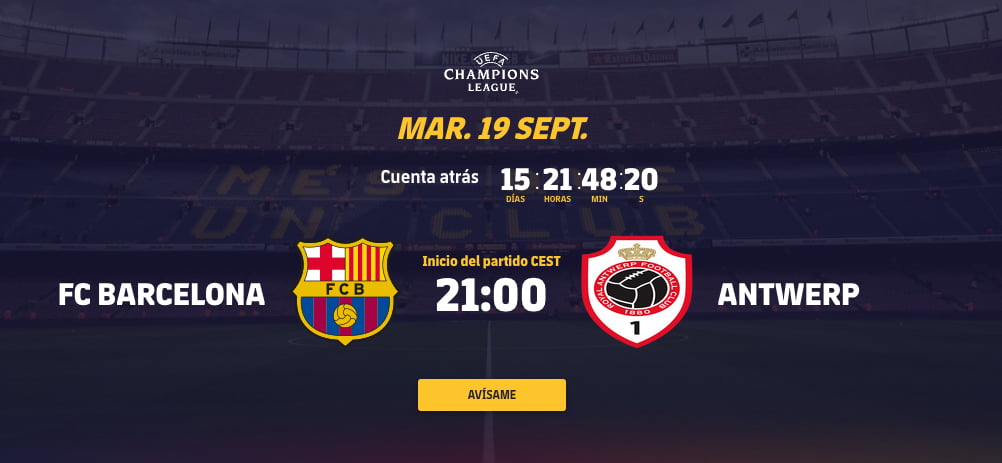 Programma Barca - Antwerpen