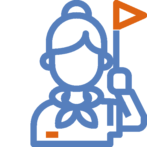 Icon of a guide representing Perry Tours' bike tours in Barcelona.