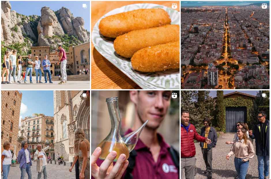 Assorted tapas dishes, a popular group activity in Barcelona