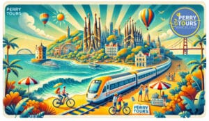 met-de-trein-naar-barcelona Ai beeld ter illustratie