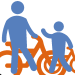 Hooggewaardeerd en Betrouwbaar – Perry Tours Icoon van een man en kind met fiets